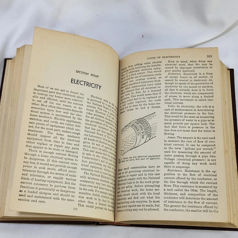 1948 The Complete Home Handyman's Guide Hubbard Cobb Vintage Hardcover Book DIY
